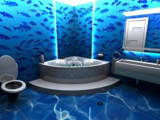 ванная комната в 3д в морском стиле