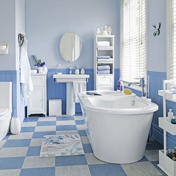 декоррование ванной в голубых тонах