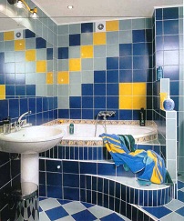 стильный дизайн ванной с помощью плитки