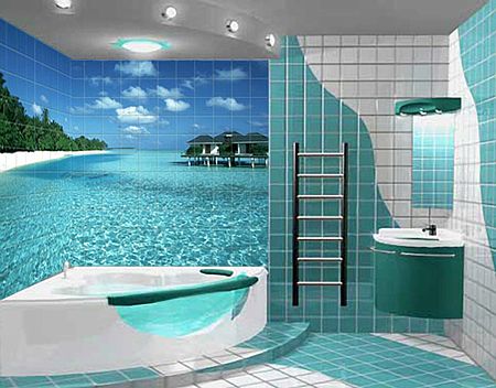 морской стиль в ванной комнате