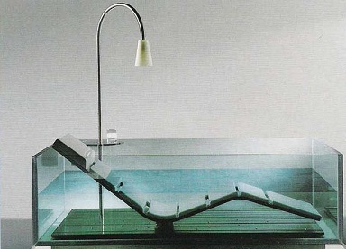 необычный дизайн прозрачной ванны