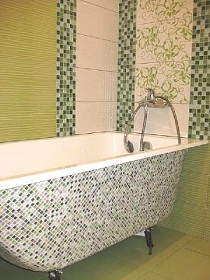 пример использования мозаики в ванной